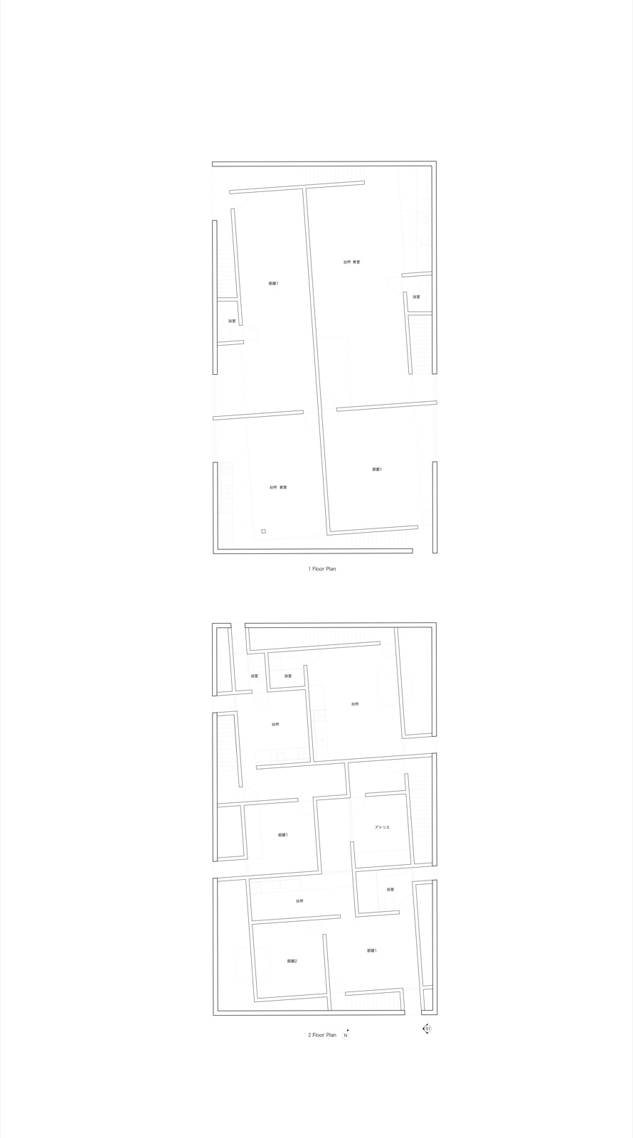 House in Tokyo — plans and section