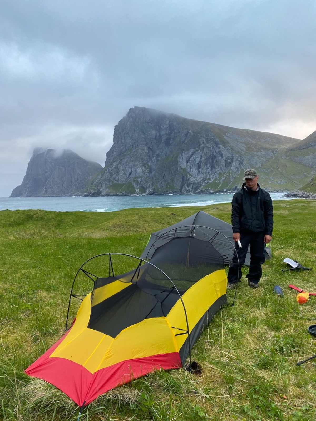 Tent in Lofoten, Norway