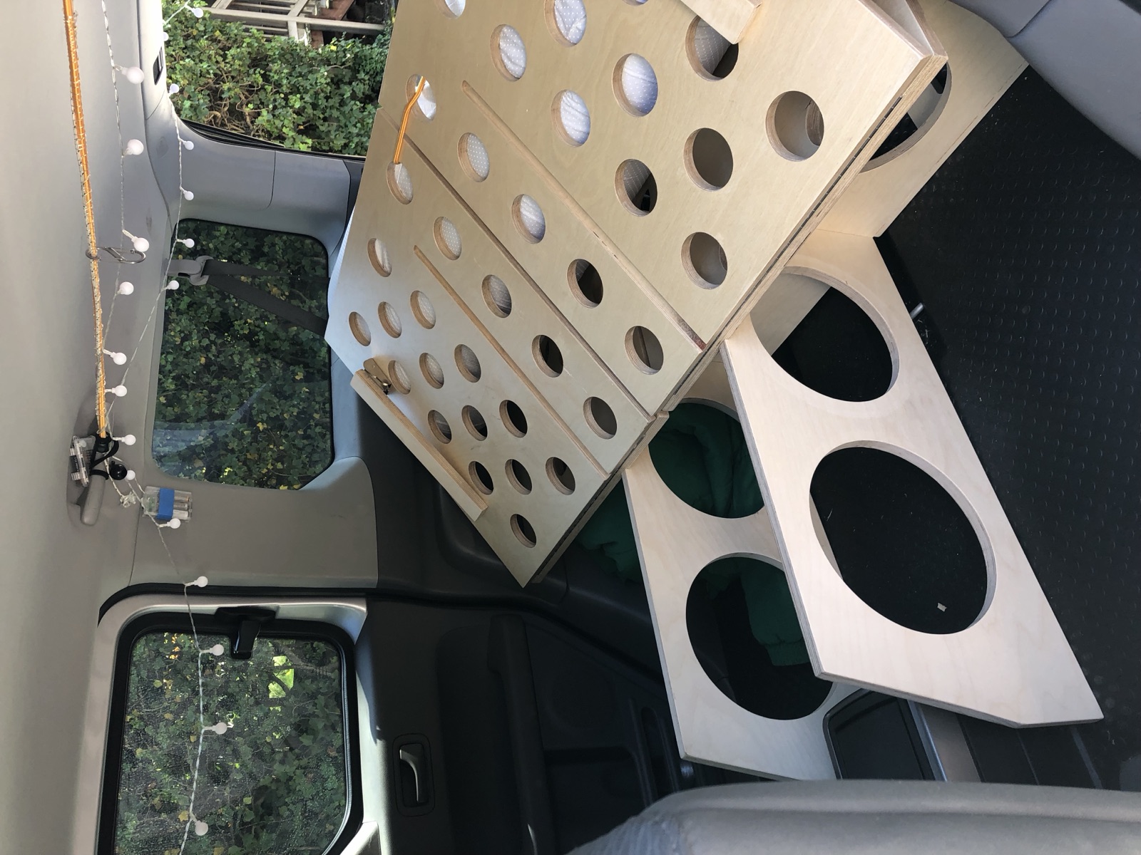 Plywood panels in the Honda Element